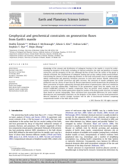 Geophysical and geochemical constraints on geoneutrino fluxes