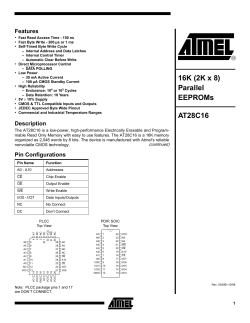 AT28C16 16K (2K x 8) Parallel EEPROMs