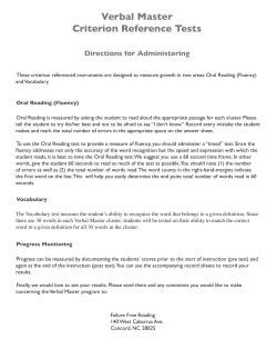 CRT (Student) - Failure Free Reading