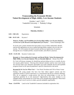 Transcending the Economic Divide: Talent Development of High