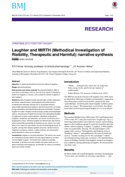 Laughter and MIRTH (Methodical Investigation of Risibility