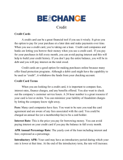 Credit - Mechanics Bank