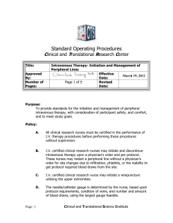 Intravenous Therapy- Initiation and Management of