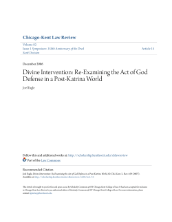 Divine Intervention: Re-Examining the Act of God Defense in a Post