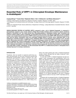 Essential Role of VIPP1 in Chloroplast Envelope