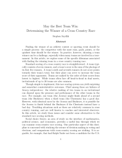 Determining the Winner of a Cross Country Race