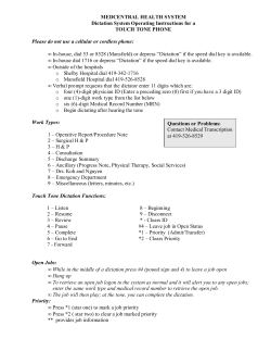 MEDCENTRAL HEALTH SYSTEM Dictation System Operating