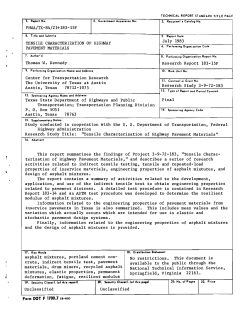 Tensile Characterization of Highway Pavement