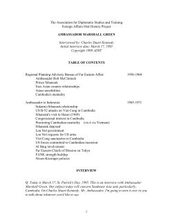 1 The Association for Diplomatic Studies and Training Foreign