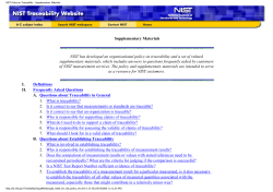 NIST Policy on Traceability - Supplementary Materials