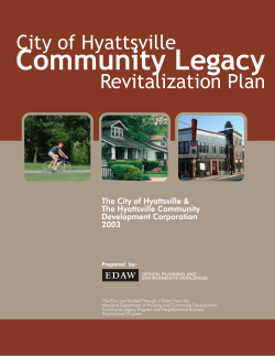 City of Hyattsville Community Legacy Revitalization Plan
