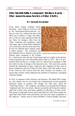 The Stehli Silk Company Strikes Back – The Americana Series of the