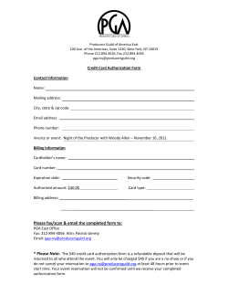 complete and return the credit card authorization form