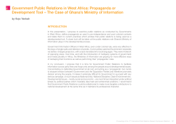 Government Public Relations in West Africa: Propaganda or