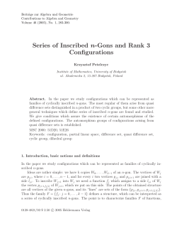 Series of Inscribed n-Gons and Rank 3 Configurations