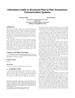 Information Leaks in Structured Peer-to
