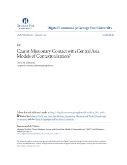 Czarist Missionary Contact with Central Asia