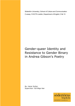 Gender-queer Identity and Resistance to Gender Binary in