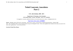 Nobel Laureate Anecdotes Part 2