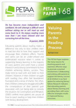 PETAA Paper 168: Valuing Parents in the Reading