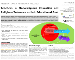 Teachers in Monoreligious Education and