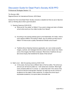 Discussion Guide for Dead Poet`s Society ACSI PFO