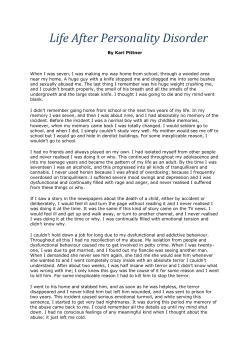 Life After Personality Disorder