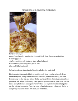 PROSCIUTTO AND DUCK EGG CARBONARA For