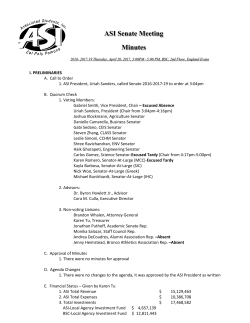 ASI Senate Meeting Minutes 04/20/2017