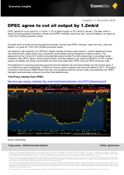OPEC agree to cut oil output by 1.2mb/d
