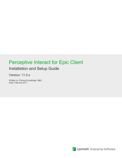 Perceptive Interact for Epic Client Installation and