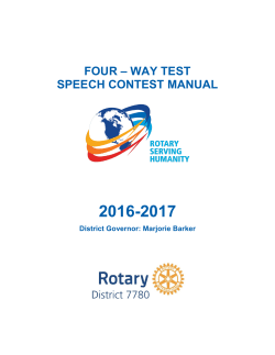 Four-Way Test Speech Contest Manual | 2016-2017