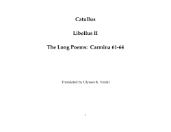 Catullus Libellus II The Long Poems: Carmina 61-64