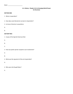 US History: Chapter 18- An Emerging World