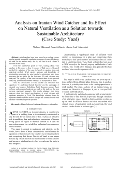 Analysis on Iranian Wind Catcher and Its Effect on Natural