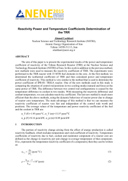 Reactivity Power and Temperature Coefficients Determination of the