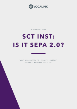 SCT INST: IS IT SEPA 2.0? - European Payment Institutions