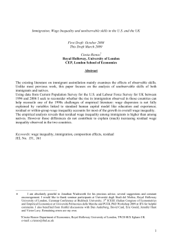 Immigration, Wage Inequality and unobservable skills in the US and