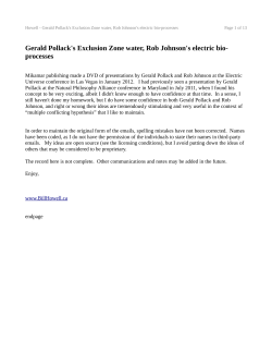 Gerald Pollack`s Exclusion Zone water, Rob Johnson`s