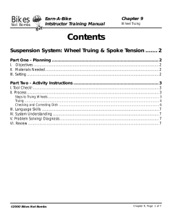 Chapter 9: Wheel Truing
