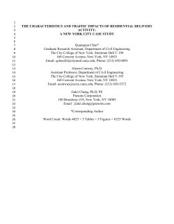 A NEW YORK CITY CASE STUDY Quanquan Chen* Graduate R