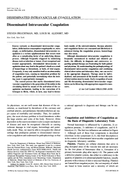Disseminated intravascular coagulation
