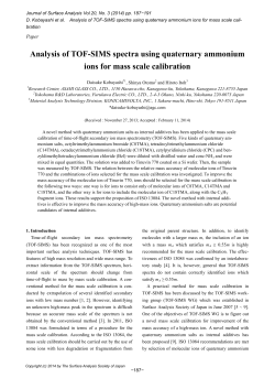 Analysis of TOF-SIMS spectra using quaternary ammonium ions for
