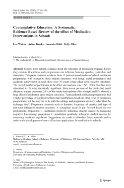 Contemplative Education: A Systematic, Evidence