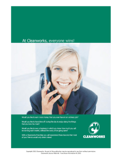 Copyright 2015 Cleanworks. No part of this publication may be