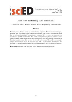 Just How Deterring Are Formulas?