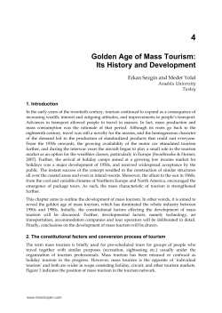 Golden Age of Mass Tourism: Its History and