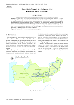 How did the Nomads Act during the 1916 Revolt in Russian Turkistan?