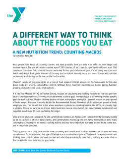 A DIFFERENT WAY TO THINK ABOUT THE FOODS YOU EAT