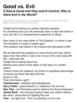Good vs. Evil